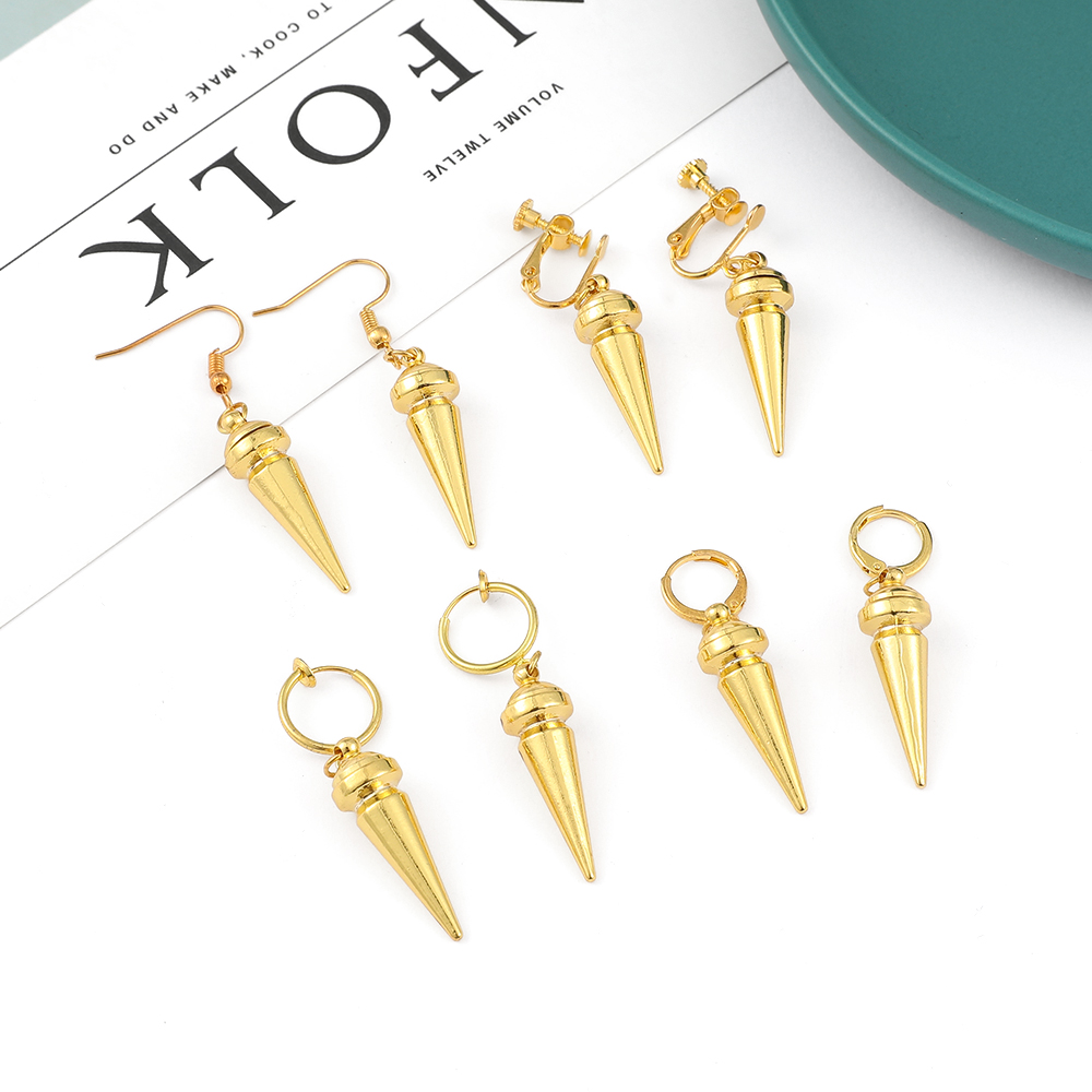 Women Accessories Trendy - أقراط أنيمي عصرية ذهبية اللون بتصميم