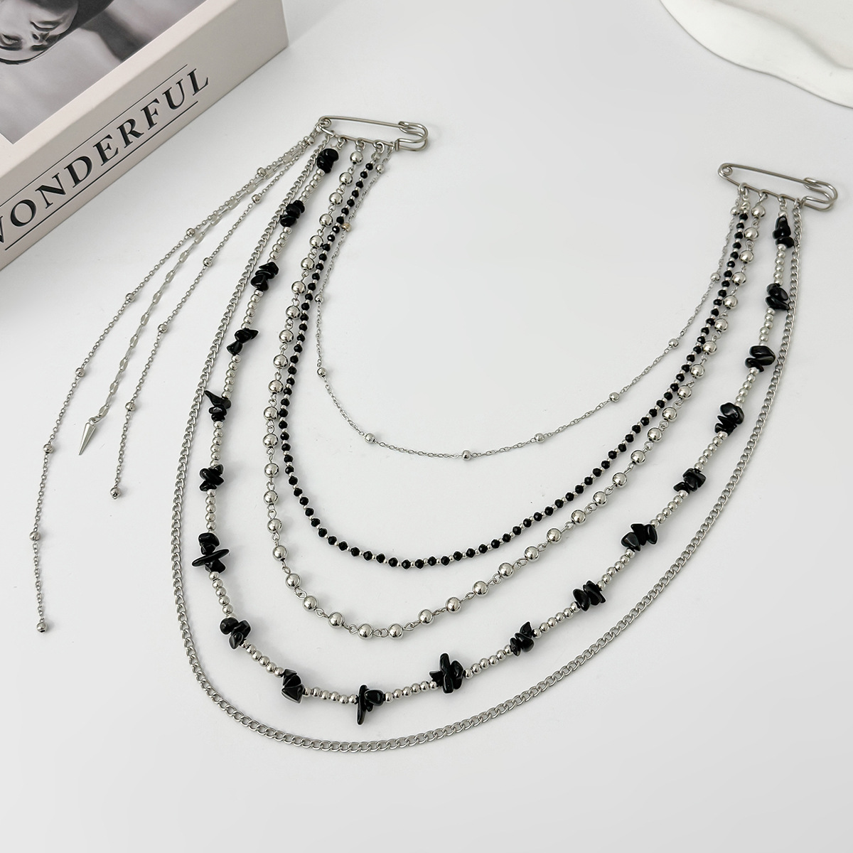 بروش كريستال طويل بتصميم بانك  - مراجعة Women Accessories Trendy وسعره
