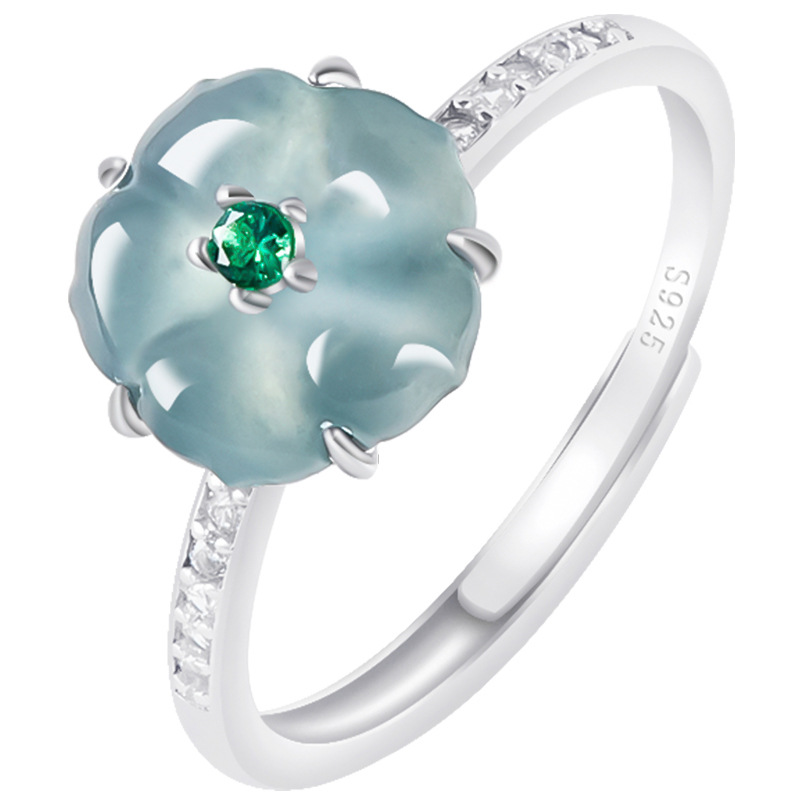 خواتم زهرة اليشم البورمي الأزر - مراجعة Women Accessories For Gift وسعره