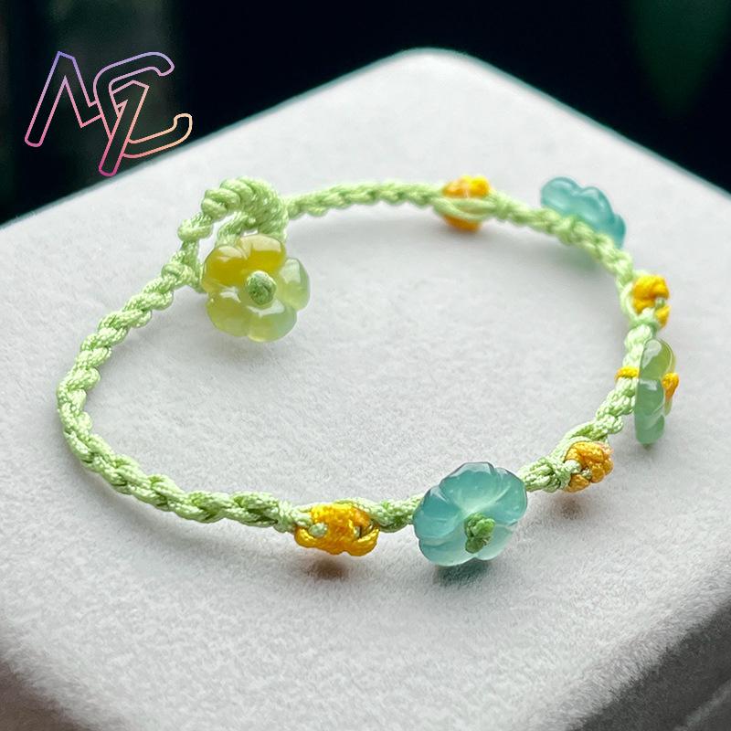 ميانمار الجاديت زهرة سوار مصمم - مراجعة Women Accessories For Gift وسعره