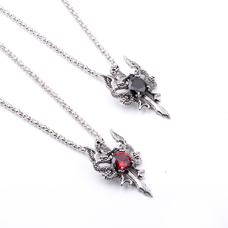 قلادة صليب بحجر أسود على شكل ت - مراجعة Women Accessories Trendy وسعره