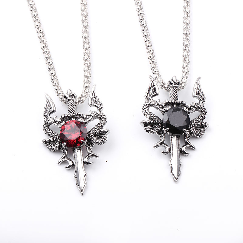 قلادة صليب بحجر أسود على شكل ت - مراجعة Women Accessories Trendy وسعره